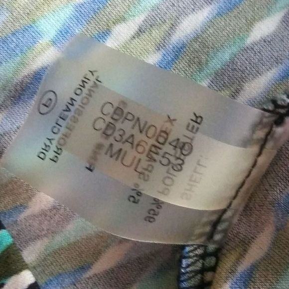 CALVIN KLIEN Women's Faux Wrap Sz 4 Blue Long Sleeve Geo Print Midi Dress - Picture 10 of 15